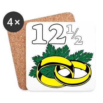 Parsley Wedding , 12,5 Years Wedding Anniversary (25) - Coasters (set of 4) - white - Front