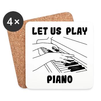 Pianiste - Dessous de verre (lot de 4) - blanc - Devant