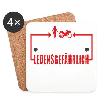 Motorrad Biker Motorräder Statement Lustig Sprüche - Untersetzer (4er-Set) - Weiß - Vorne