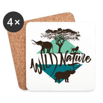 La nature sauvage - Dessous de verre (lot de 4) - blanc - Devant