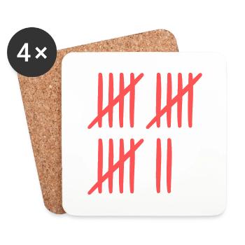 Tally sheet 17 years old - Coasters (set of 4) - white - Front