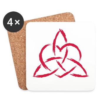 Triquetra Keltisches Herz Knoten Symbol - Untersetzer (4er-Set) - Weiß - Vorne