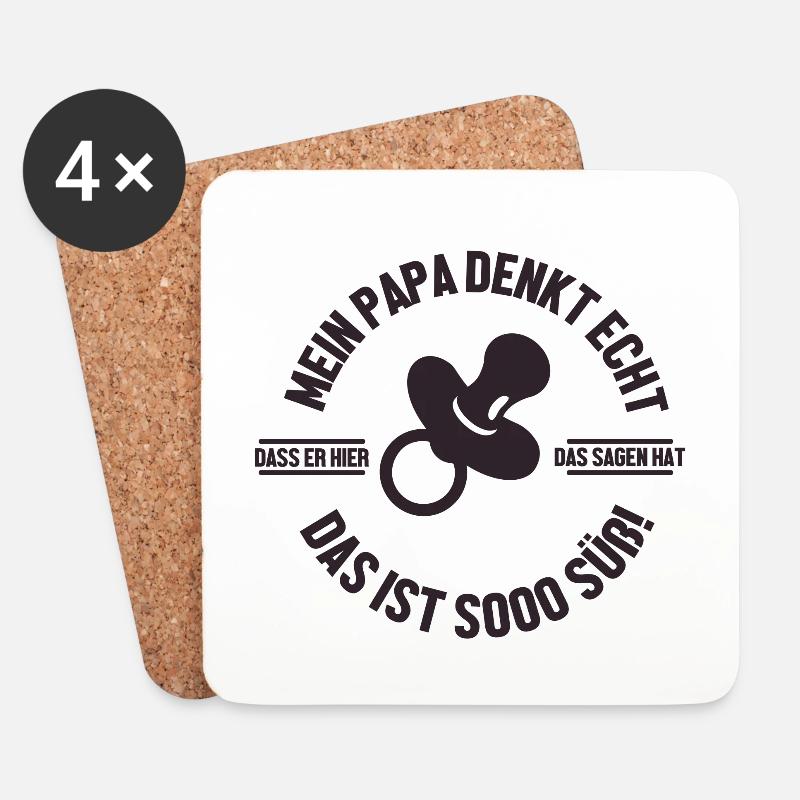 Papa - Baby - Vater - Untersetzer (4er-Set) - Weiß