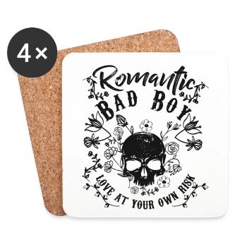 Skull. Bad Boy. Love. - Untersetzer (4er-Set) - Weiß - Vorne