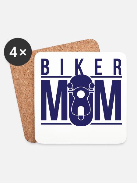 Biker Mutter Mama Motorrad Motorräder Statement - Untersetzer (4er-Set) - Weiß