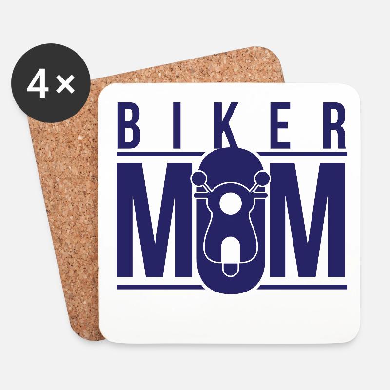Biker Mutter Mama Motorrad Motorräder Statement - Untersetzer (4er-Set) - Weiß