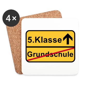 5.Klasse Aufstieg nach Grundschule - Untersetzer (4er-Set) - Weiß - Vorne