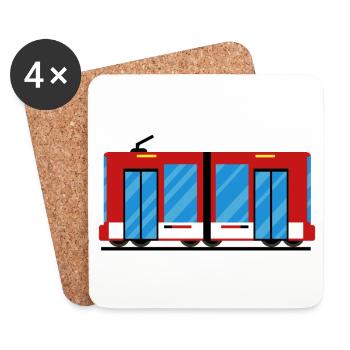 Tram tram train - Coasters (set of 4) - white - Front