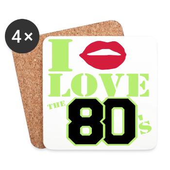 J’adore les années 80 - Dessous de verre (lot de 4) - blanc - Devant