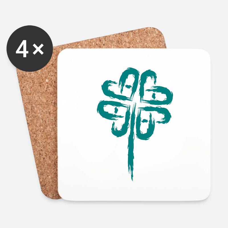 Kleeblatt Symbol Keltische Symbole - Untersetzer (4er-Set) - Weiß