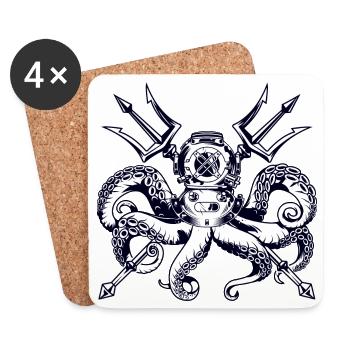 Trident Diving Octopus - Untersetzer (4er-Set) - Weiß - Vorne