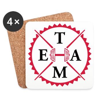dumbbell gym team - Coasters (set of 4) - white - Front