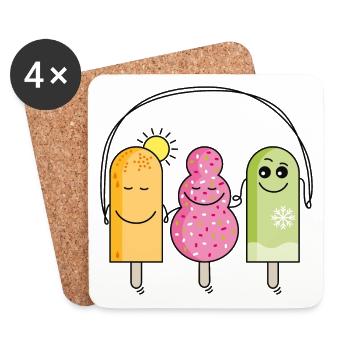 Glace - Dessous de verre (lot de 4) - blanc - Devant