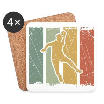 Handball bounce in colour blocks - Coasters (set of 4) - white - Front