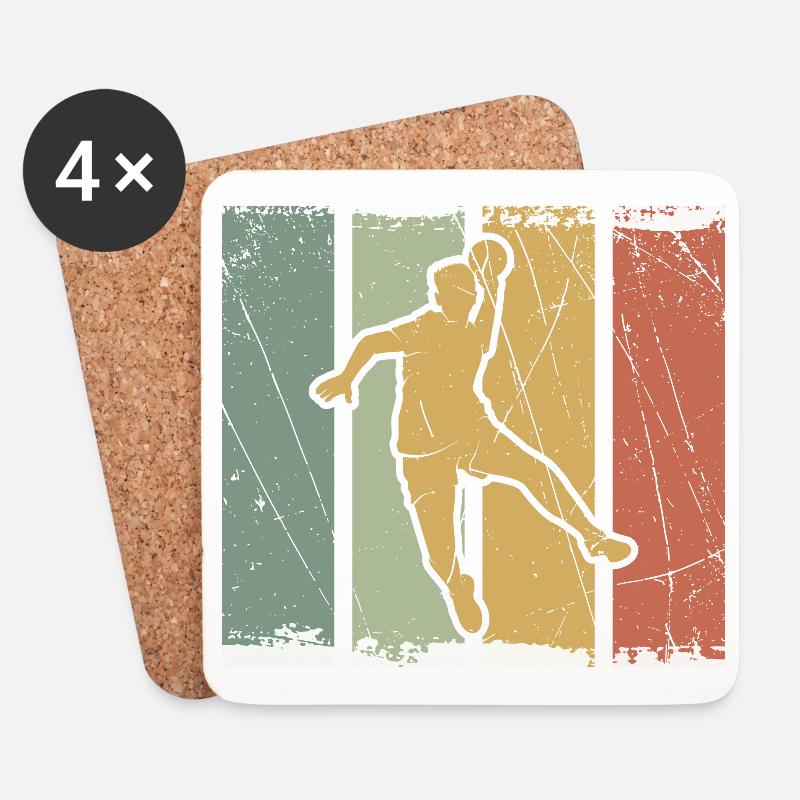 Handball Sprungkraft in Farbblöcken - Untersetzer (4er-Set) - Weiß