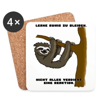 Faultier - Untersetzer (4er-Set) - Weiß - Vorne