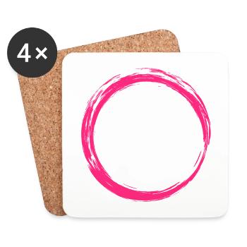 Kreis Symbol Design Rosa - Untersetzer (4er-Set) - Weiß - Vorne