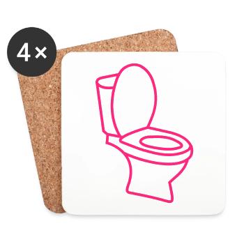 Toilet TOILET Toilet Rosa - Coasters (set of 4) - white - Front
