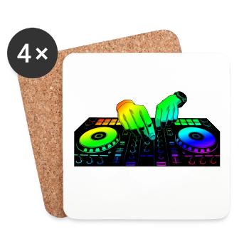DJ - Untersetzer (4er-Set) - Weiß - Vorne