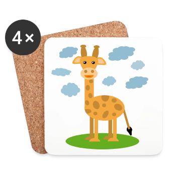 giraffe - Coasters (set of 4) - white - Front