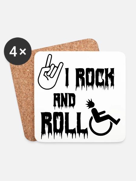 Ich schaukele und rolle in meinem Rollstuhl, Rolle, Musik # - Untersetzer (4er-Set) - Weiß