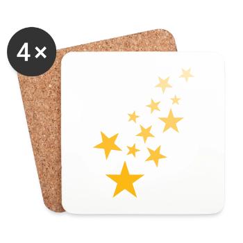 Star asterisk pattern starry sky - Coasters (set of 4) - white - Front