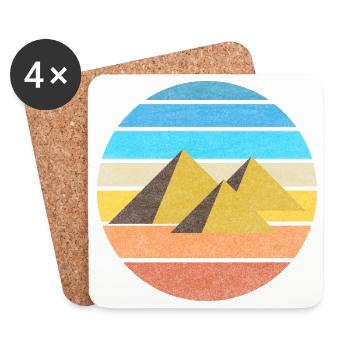 Ägypten Retro Pyramiden Vintage Geschenkidee Kairo - Untersetzer (4er-Set) - Weiß - Vorne