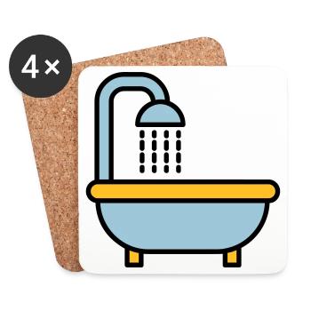 Badewanne - Untersetzer (4er-Set) - Weiß - Vorne