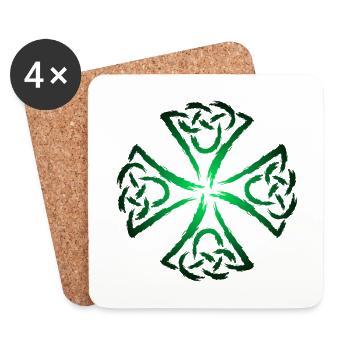 Keltische Symbole Stärke und Mut - Untersetzer (4er-Set) - Weiß - Vorne