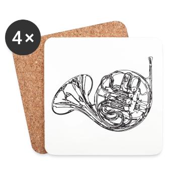 horn - Coasters (set of 4) - white - Front