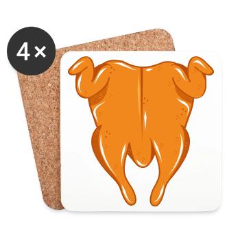 delicious juicy roast chicken fresh from the oven - Coasters (set of 4) - white - Front