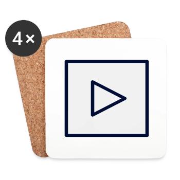 Quadratisches Play-Symbol Design - Untersetzer (4er-Set) - Weiß - Vorne