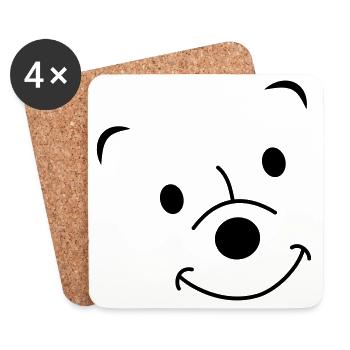 Laughing bear - Coasters (set of 4) - white - Front