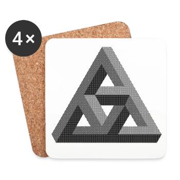 Abstract Penrose triangle on light background - Coasters (set of 4) - white - Front