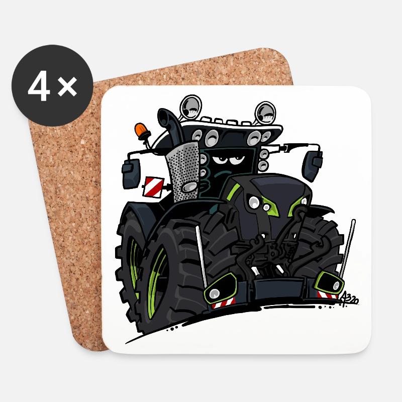 0927 C TRAKTOR SCHWARZ - Untersetzer (4er-Set) - Weiß