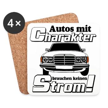 MB W123 , Kult , Autos mit Charakter ...(25) - Untersetzer (4er-Set) - Weiß - Vorne
