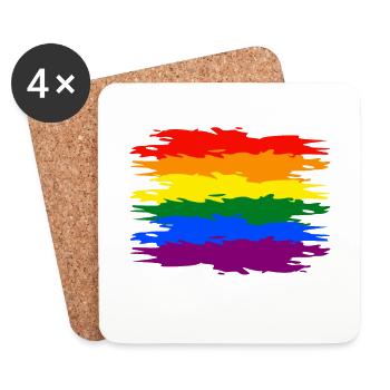 Rainbow flag - Coasters (set of 4) - white - Front