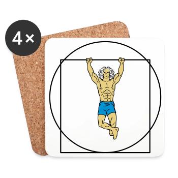 The Vitruvian man in strength (Color) - Coasters (set of 4) - white - Front
