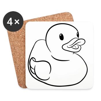 Rubber Duck – Funny Rubber Duck for Bathtub - Coasters (set of 4) - white - Front