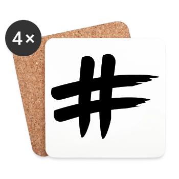 # Hashtag - Dessous de verre (lot de 4) - blanc - Devant