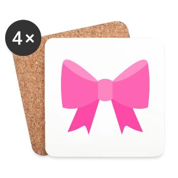 Bow decoration ornament elegant pink - Coasters (set of 4) - white - Front