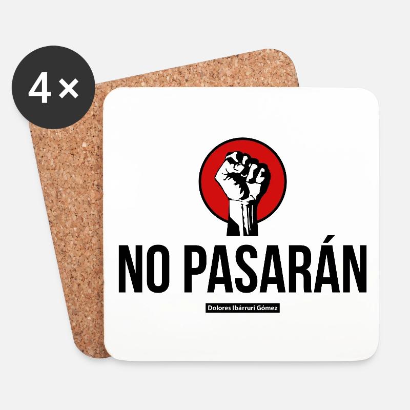 KEIN PASARAN - Untersetzer (4er-Set) - Weiß