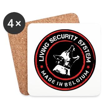 Malinois Security  - Untersetzer (4er-Set) - Weiß - Vorne