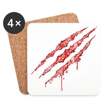Swirly Claw Marks - Untersetzer (4er-Set) - Weiß - Vorne