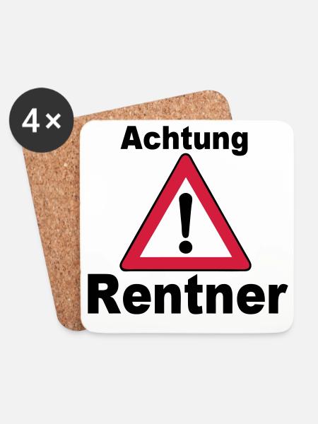 Rente Rentner Rentnerin Berufe Achtung Rentner(25) - Untersetzer (4er-Set) - Weiß