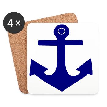 Ancre Allemagne du Nord Sailor Sailor Captain - Dessous de verre (lot de 4) - blanc - Devant