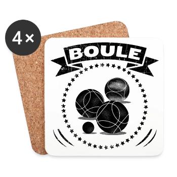 Boule ball petanque - Coasters (set of 4) - white - Front