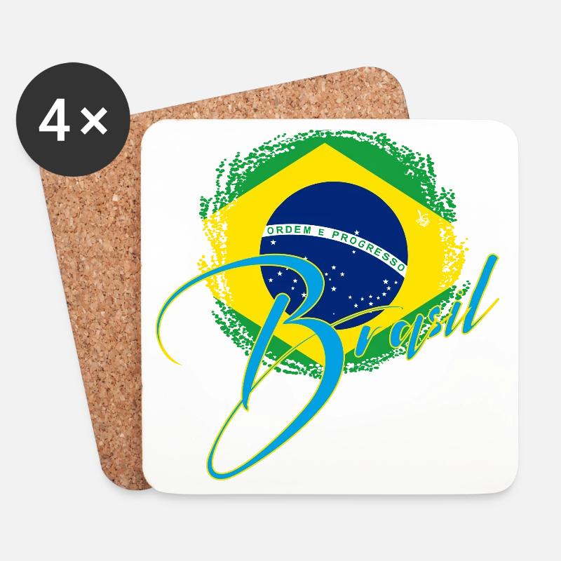 Brasilien Signatrue - Untersetzer (4er-Set) - Weiß