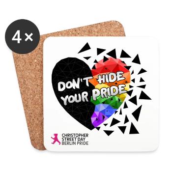 DON'T HIDE YOUR PRIDE - Coasters (set of 4) - white - Front
