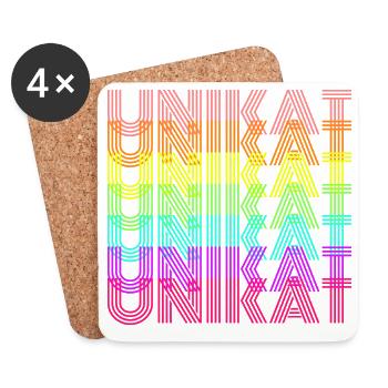 Unikat Bunt - Untersetzer (4er-Set) - Weiß - Vorne